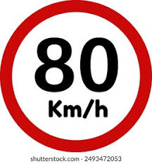 Speed Limit (80 km/h) - Regulatory Signs Traffic Sign in Pakistan
